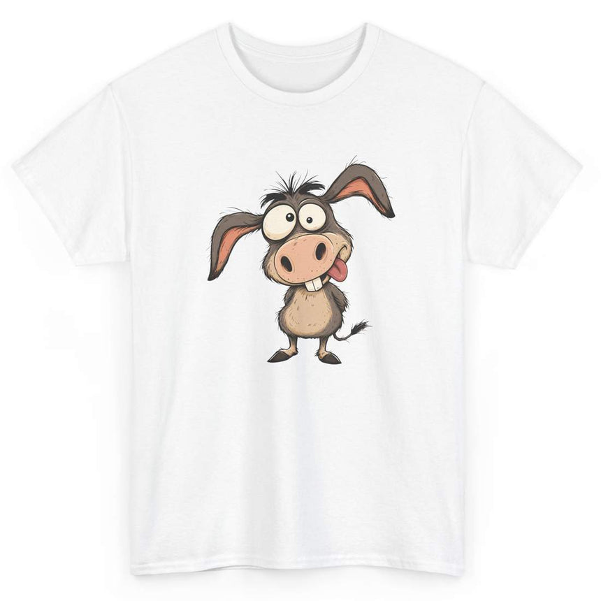 Funny Cartoon Donkey Graphic T Shirt for Animal Fans
