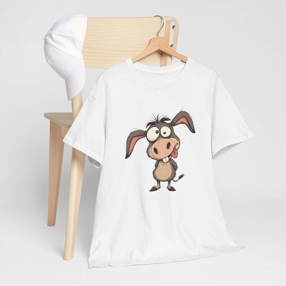 Funny Cartoon Donkey Graphic T Shirt for Animal Fans