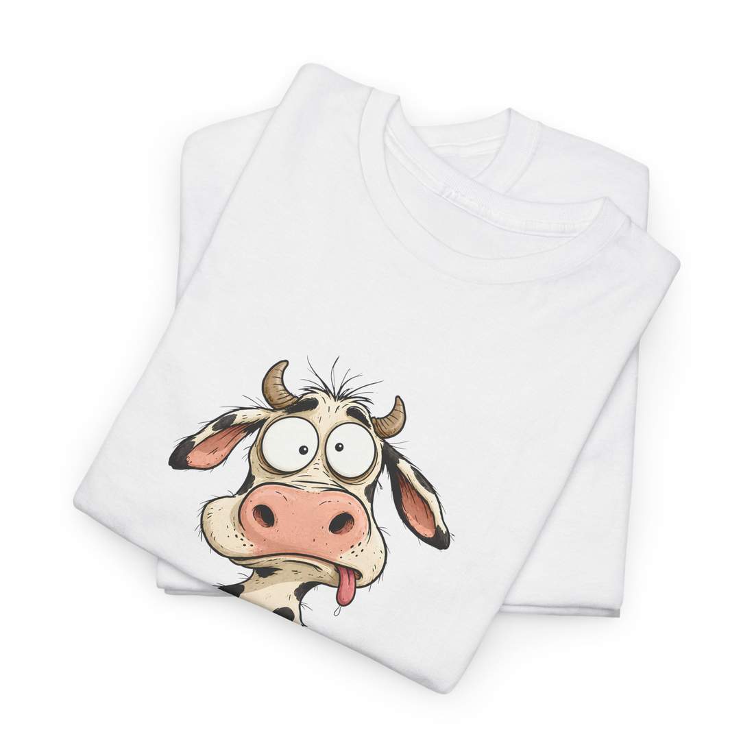 Funny Cartoon Cow Graphic T Shirt for Animal Fans