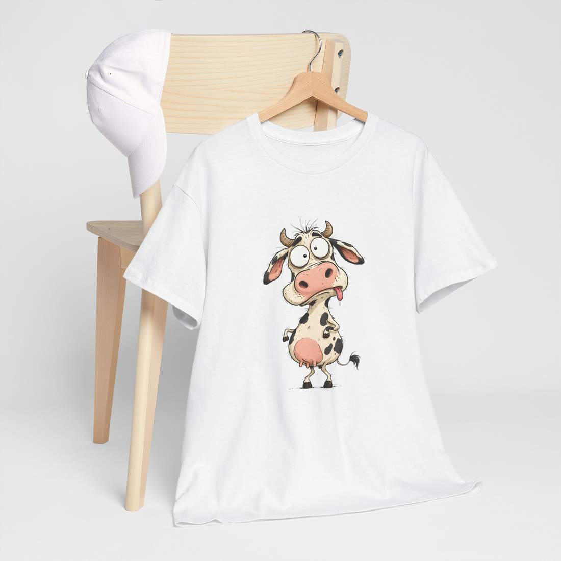 Funny Cartoon Cow Graphic T Shirt for Animal Fans