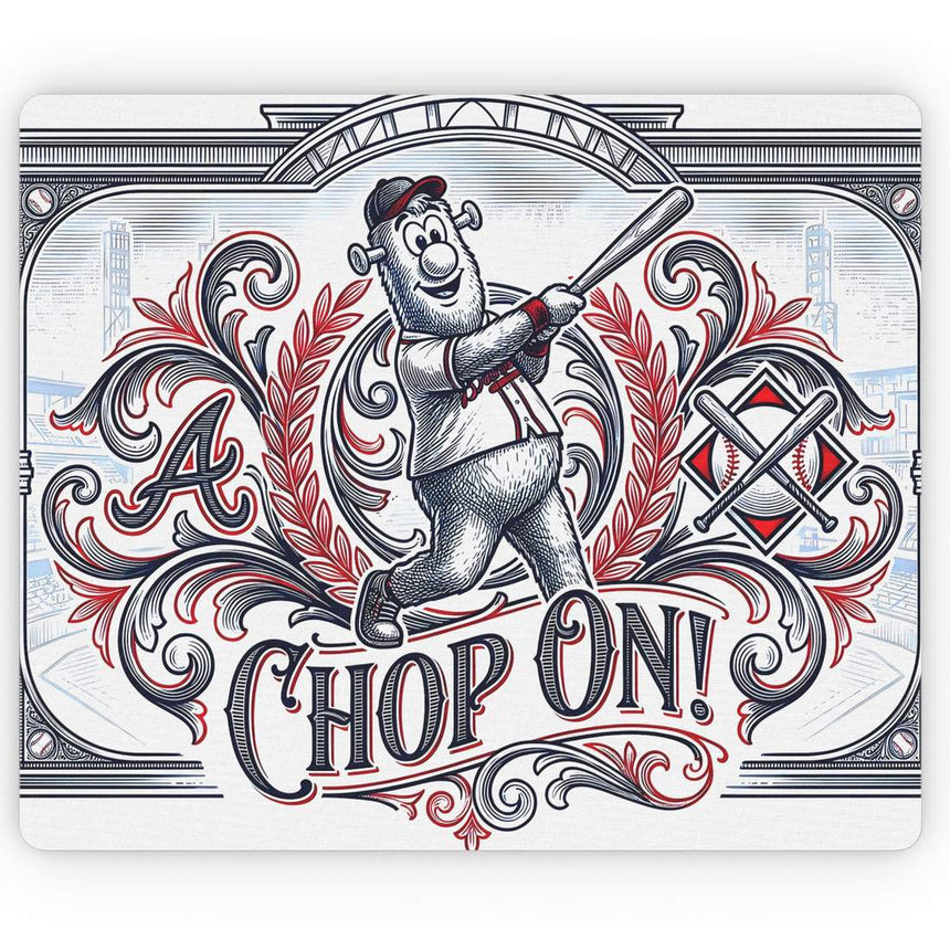 Braves Chop On Vintage Baseball Mouse Pad Desk Mat Natural Rubber