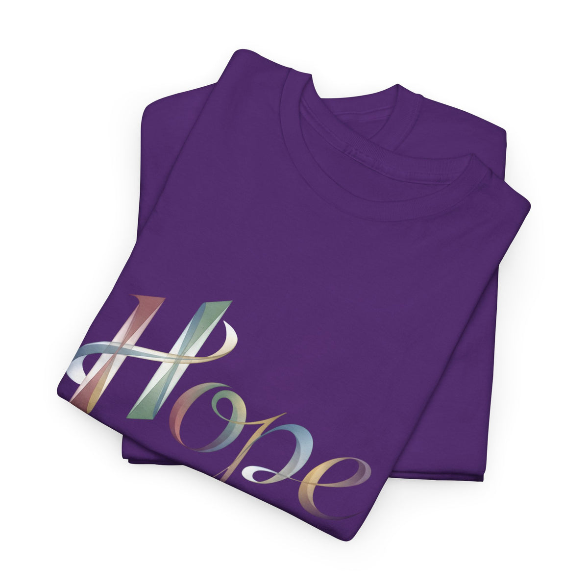 Hope Inspirational Graphic T-Shirt - Cotton Tee with Stylized Ribbon Typography - Motivational Positive Message Casual Top - Beyond Lines