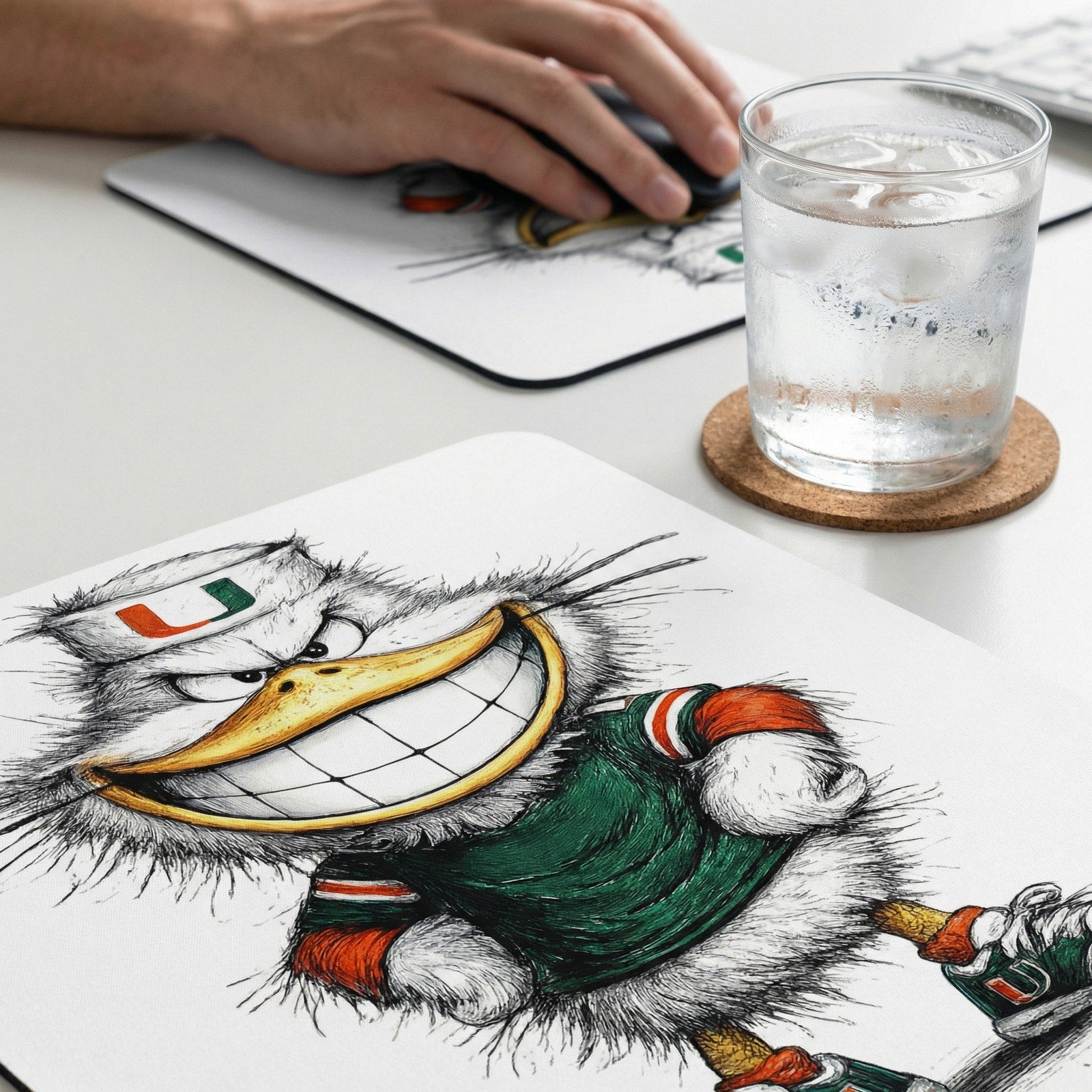 Sebastian the Ibis Sketch Art Design The U Desk Mat