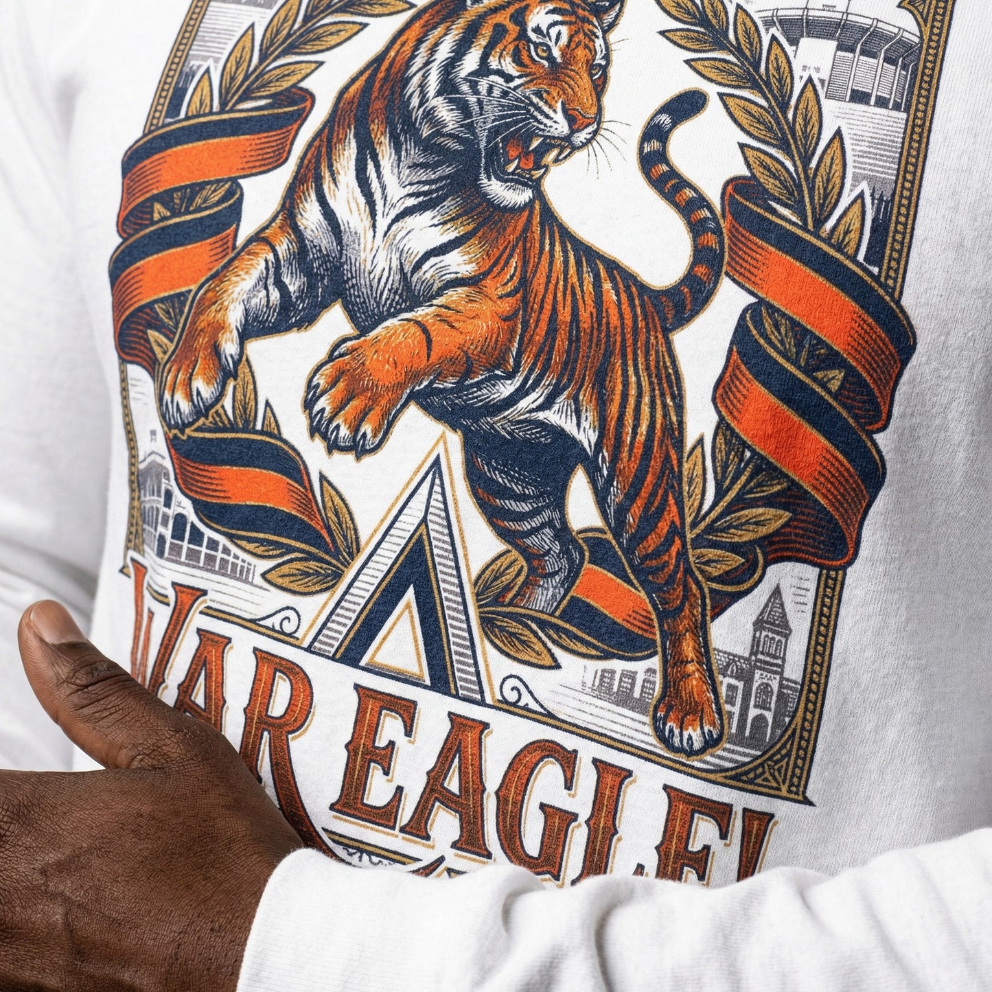 Vintage Auburn Tigers 'War Eagle' Long Sleeve T-Shirt