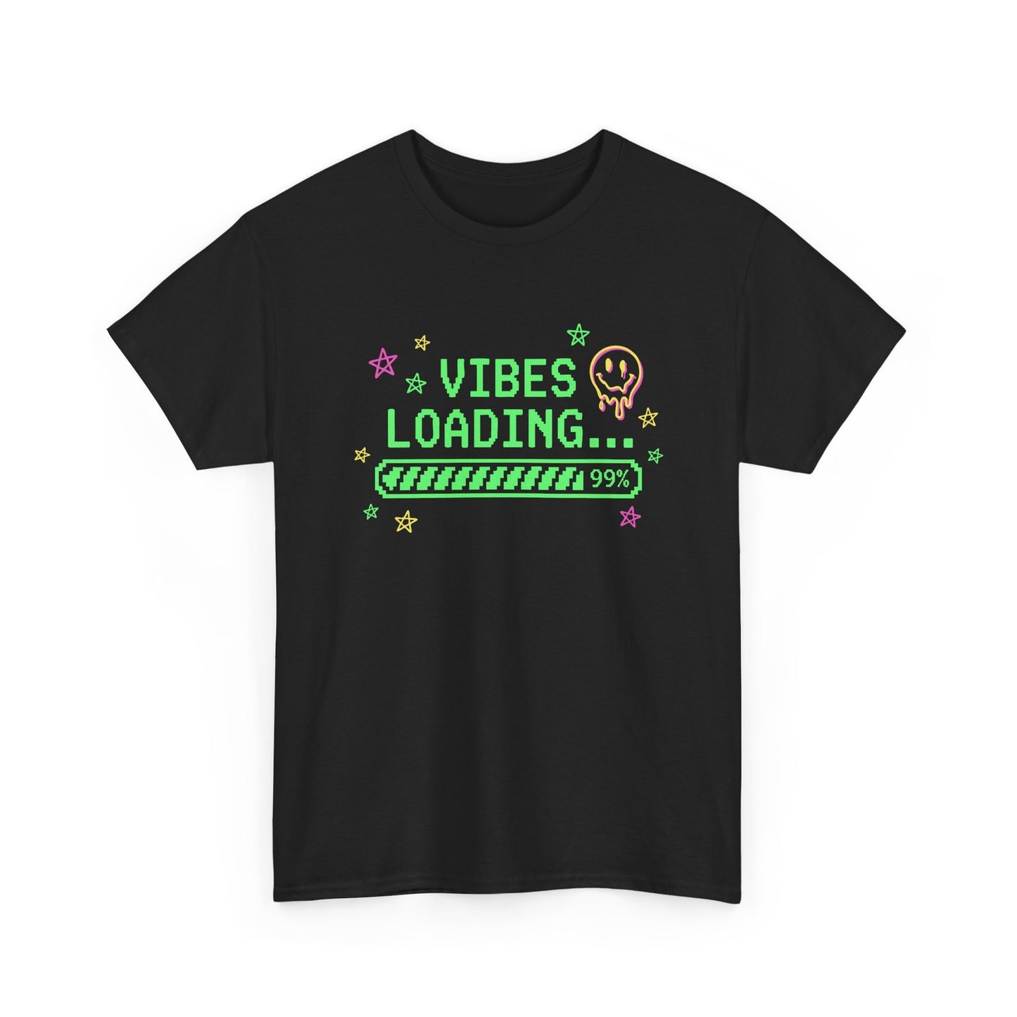 Vibes Loading T-Shirt Pixel Art Tee Funny Meme Shirt Teen Graphic Top - Beyond Lines