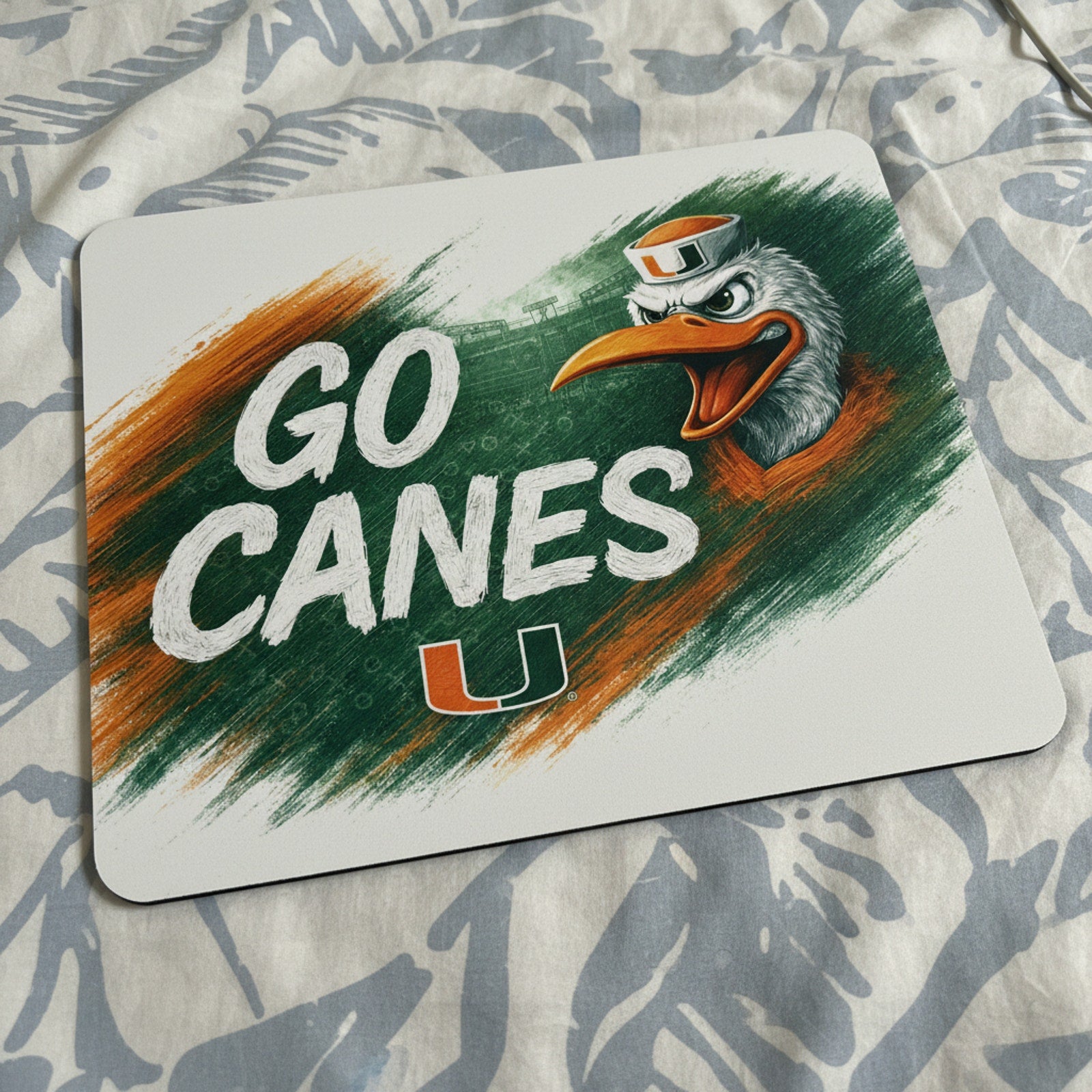 Miami Hurricanes Mouse Pad Sebastian Ibis Go Canes Office Desk Accessory