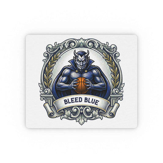 Bleed Blue Devil Basketball Mousepad - Vintage Engraved Mascot Design - Non-Slip Gaming Desk Mat