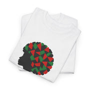 Unapologetic Afro Silhouette T-Shirt Pan-African Geometric Print White - Beyond Lines