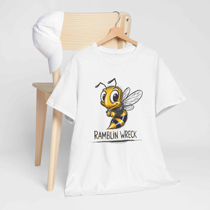 Ramblin Wreck Yellow Jacket Mascot T-Shirt - Vintage Sketch Style Bee Graphic Tee