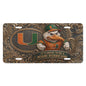 Miami Hurricanes NCAA Sebastian Ibis License Plate Aluminum Flat Front Tag