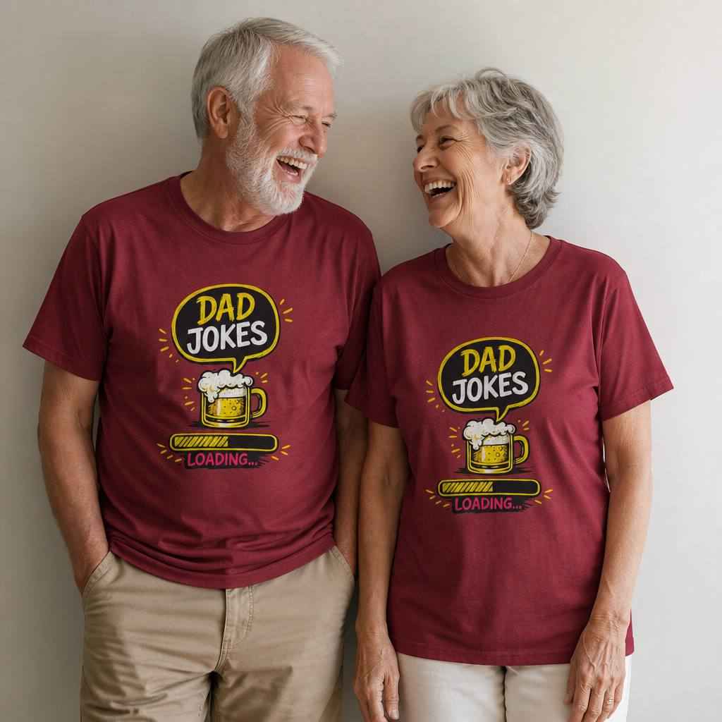 Funny Dad Jokes Loading T-Shirt, Beer Graphic Humor Tee, 100% Cotton Unisex