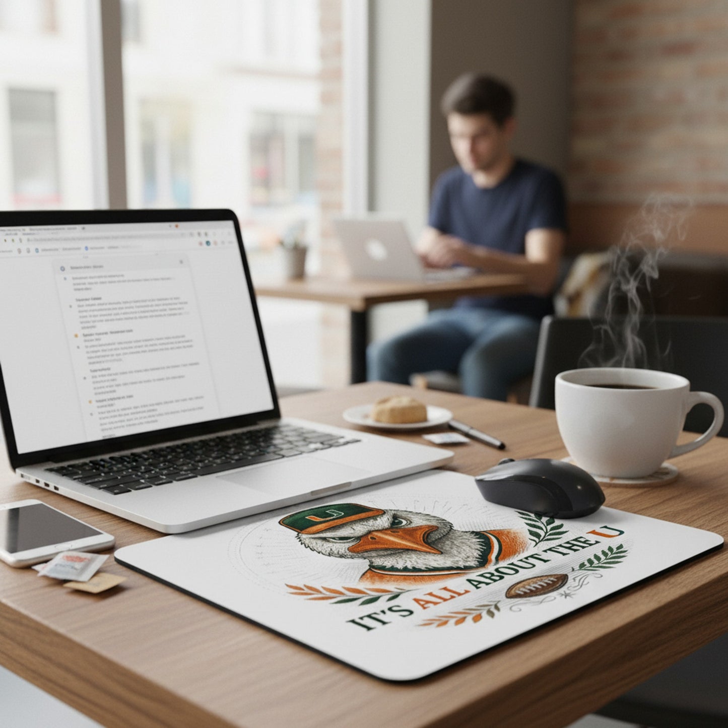 Miami Hurricanes 9.5x8 Mouse Pad Sebastian Ibis Logo Computer PC Gaming Desk Mat