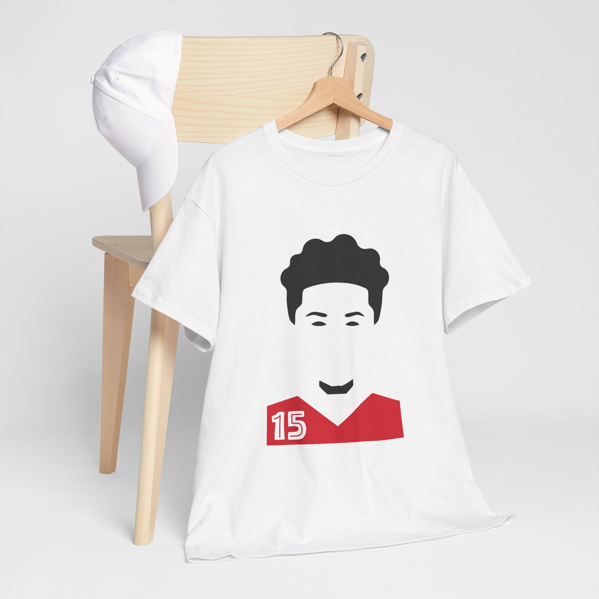Minimalist Football Mahomes T-Shirt - Red Jersey Number 15 Tee