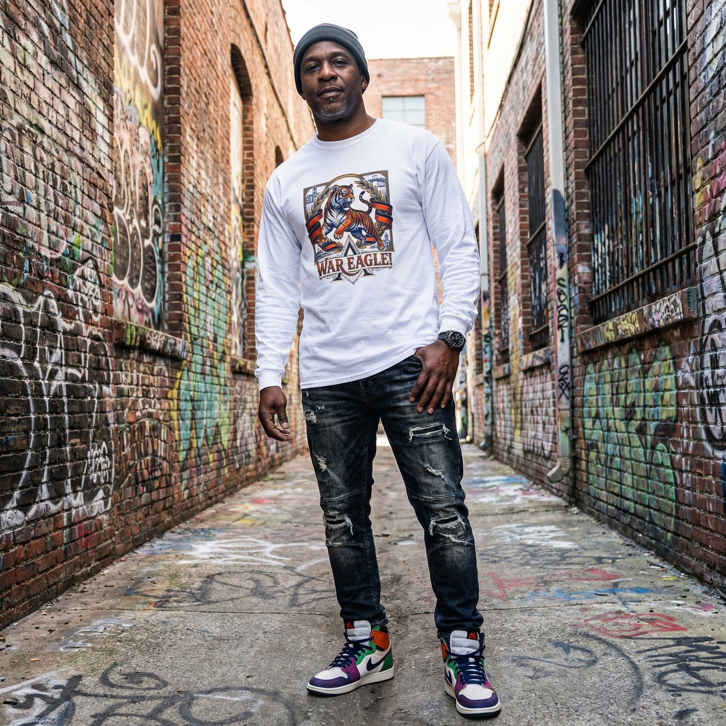 Vintage Auburn Tigers 'War Eagle' Long Sleeve T-Shirt