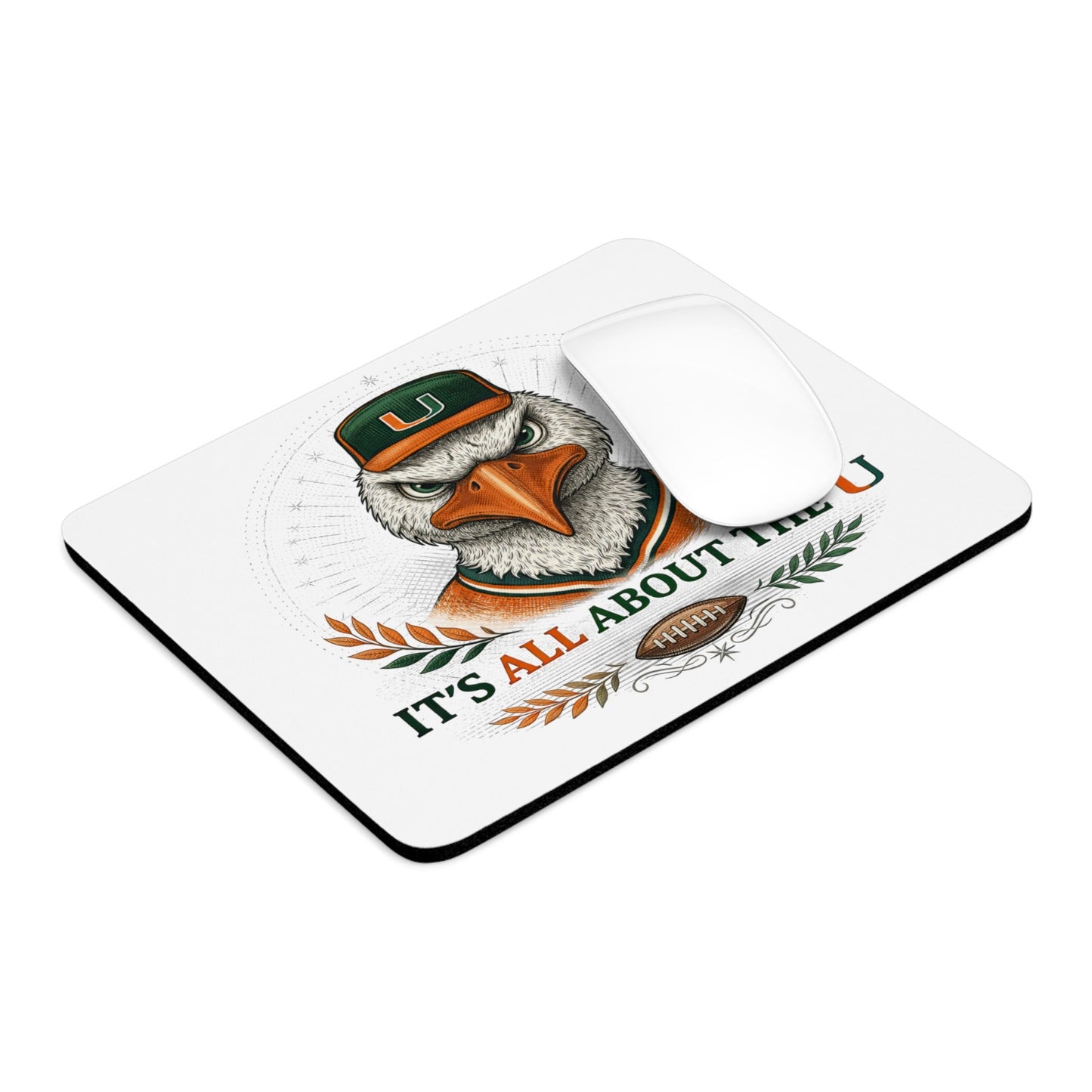 Miami Hurricanes 9.5x8 Mouse Pad Sebastian Ibis Logo Computer PC Gaming Desk Mat