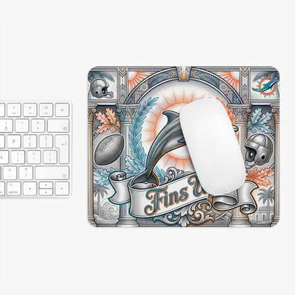 Fins Up Dolphin Mouse Pad - Vintage Miami Football Art