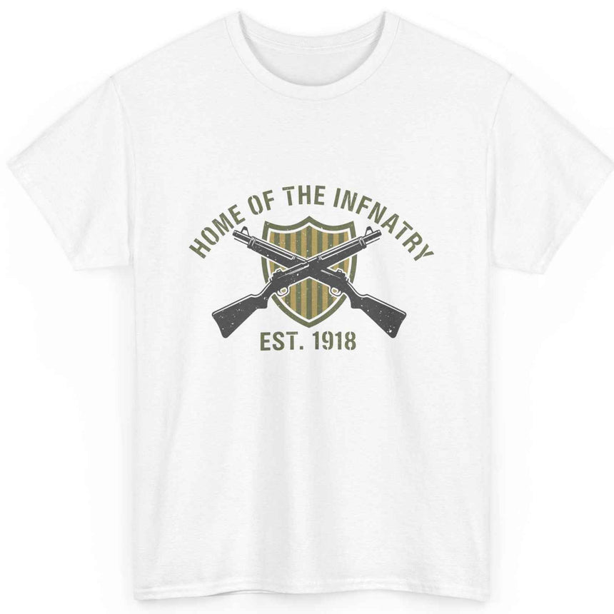 Men's Home of the Infantry T-Shirt - Vintage Est. 1918 Army Military Graphic Tee - Columbus GA Gift