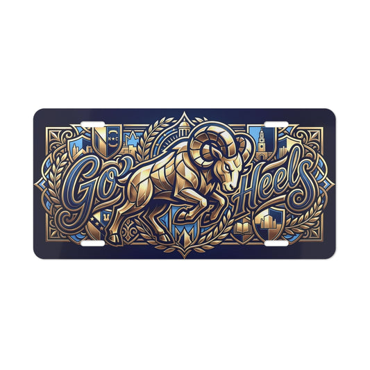 Tar Heels "Go Heels" Gold Ram License Plate - Vanity Car Tag - Beyond Lines