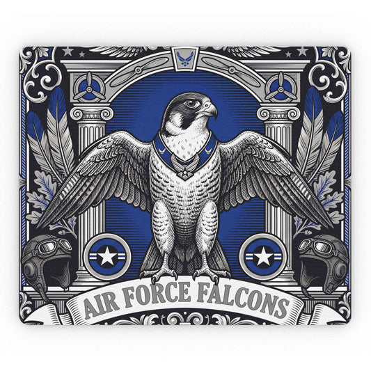 Air Force Falcons Vintage Illustration Mousepad - USAFA Desk Mat & Military Academy Office Decor