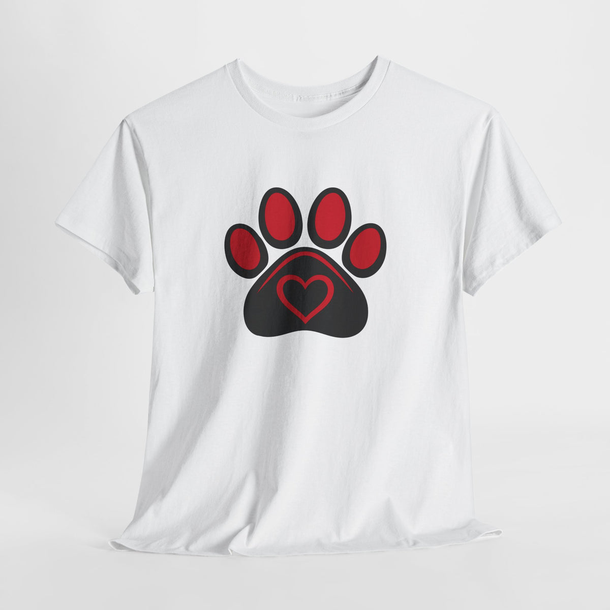 Dog Paw Print Heart T-Shirt - A Simple Tee for Pet Lovers - Beyond Lines
