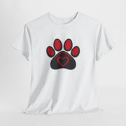 Dog Paw Print Heart T-Shirt - A Simple Tee for Pet Lovers - Beyond Lines
