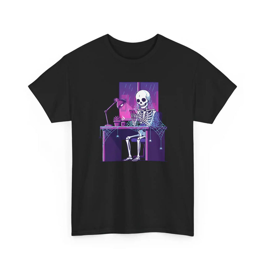 Skeleton Doomscrolling T-Shirt – Funny Internet Meme Graphic Tee