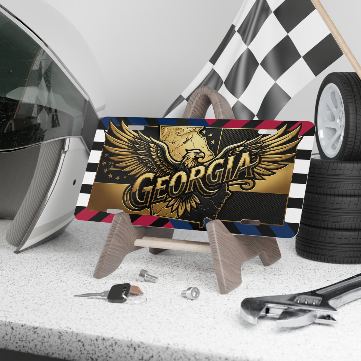 Georgia State License Plate Golden Eagle Novelty Metal Auto Tag Patriotic Decor 6x12 Inch - Beyond Lines