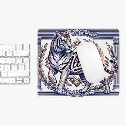 All In Tiger Mousepad Vintage Banknote Style Illustration Non-Slip Rubber Base Stitched Edges - Beyond Lines