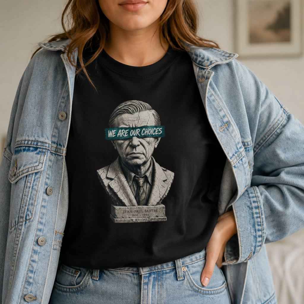 Jean Paul Sartre Quote Tee for Readers and Thinkers