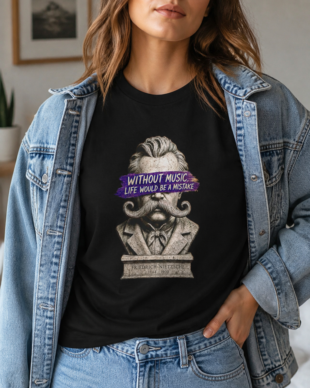 Nietzsche Music Quote Graphic Unisex Cotton T-Shirt