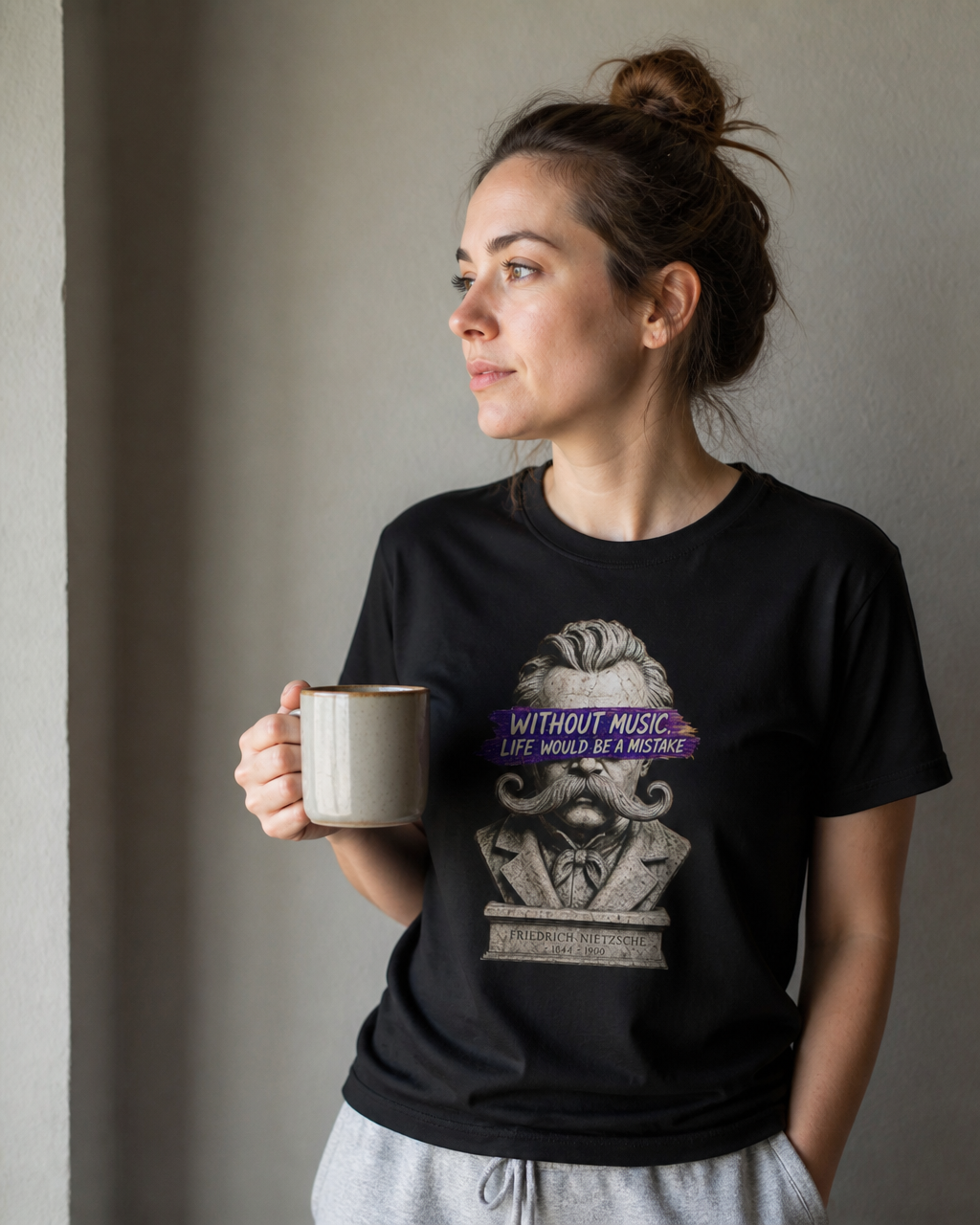 Nietzsche Music Quote Graphic Unisex Cotton T-Shirt
