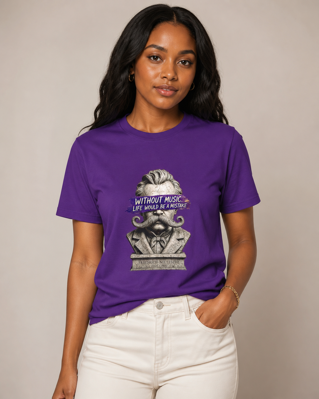 Nietzsche Music Quote Graphic Unisex Cotton T-Shirt