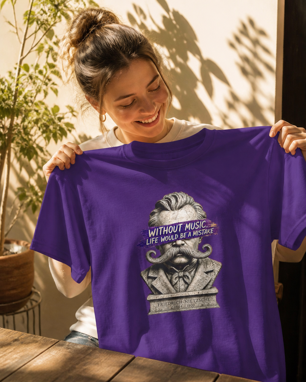 Nietzsche Music Quote Graphic Unisex Cotton T-Shirt