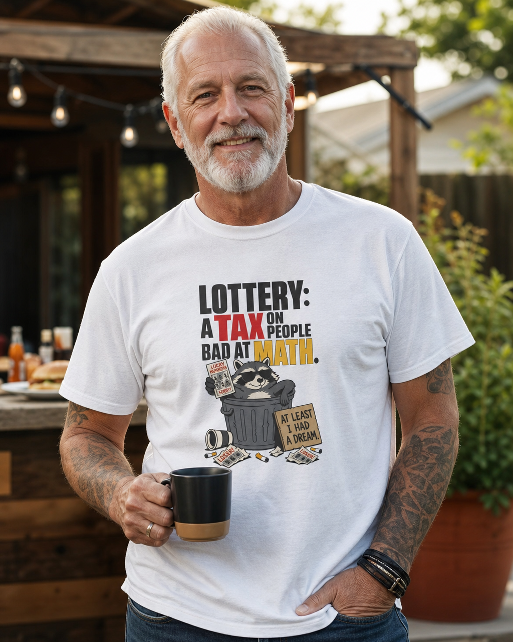 Funny Lottery Math Raccoon Shirt for Adults