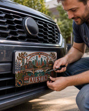 Aluminum Austin Texas Decorative Metal Plate Flat Print City Pride Auto Accessory Rust Proof Waterproof Gloss Finish