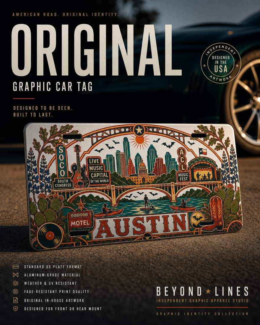 Aluminum Austin Texas Decorative Metal Plate Flat Print City Pride Auto Accessory Rust Proof Waterproof Gloss Finish