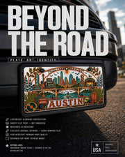 Aluminum Austin Texas Decorative Metal Plate Flat Print City Pride Auto Accessory Rust Proof Waterproof Gloss Finish
