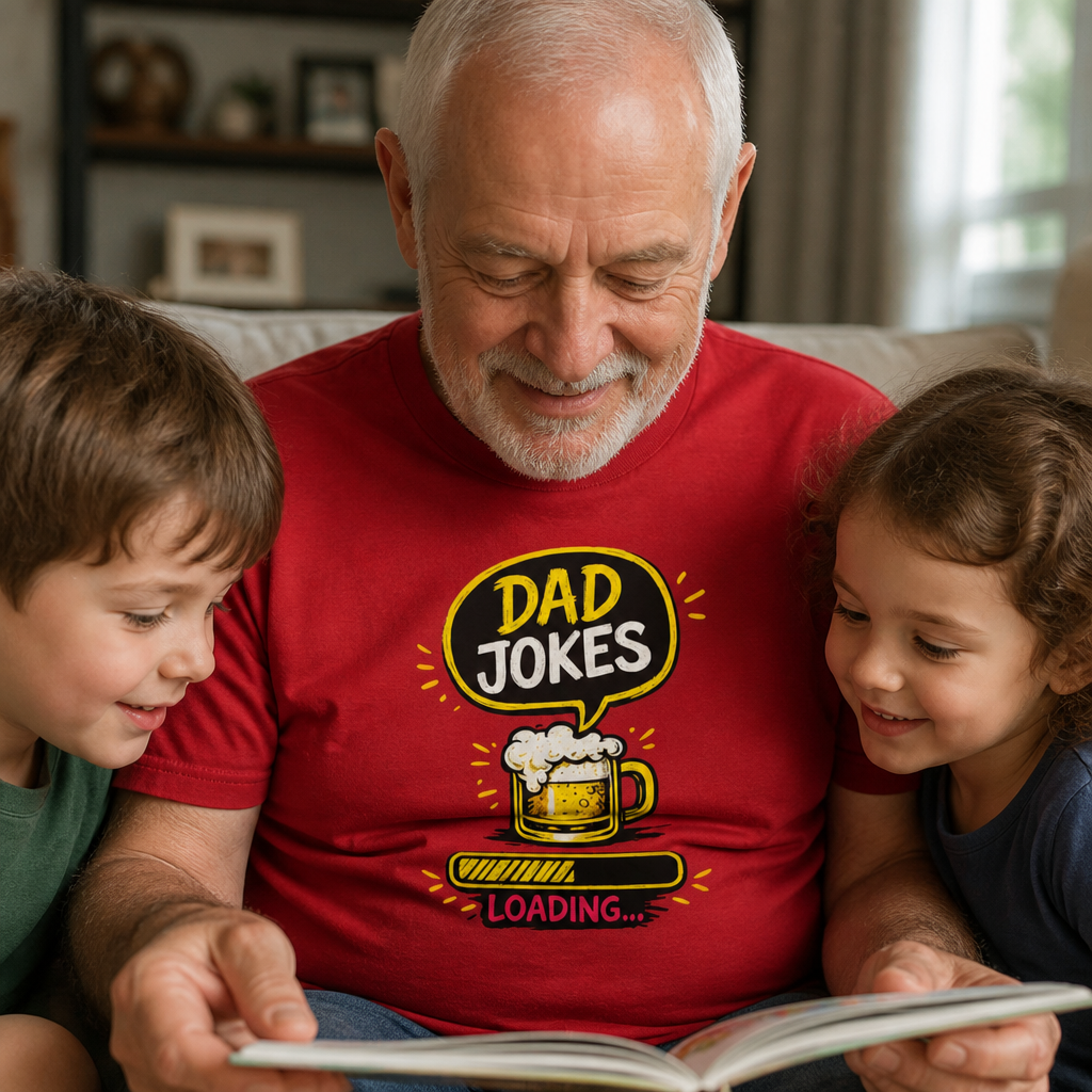 Funny Dad Jokes Loading T-Shirt, Beer Graphic Humor Tee, 100% Cotton Unisex