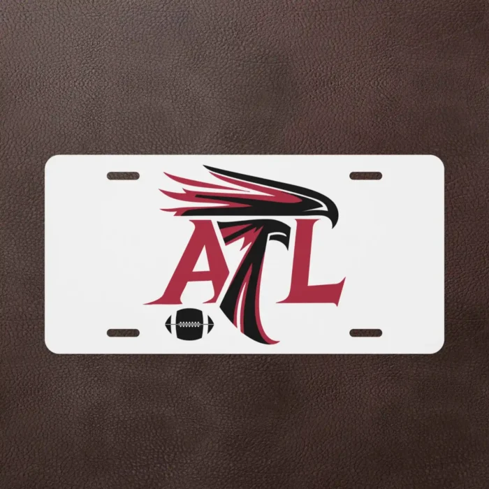 Atlanta Falcons License Plate – White ATL Logo 6x12 Aluminum Car Tag