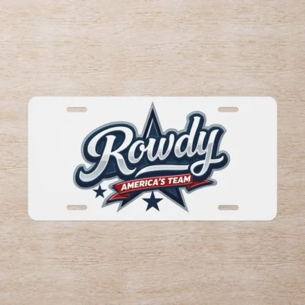 Dallas Cowboys Football Car Tag Gift Rowdy America Team Front License Plate