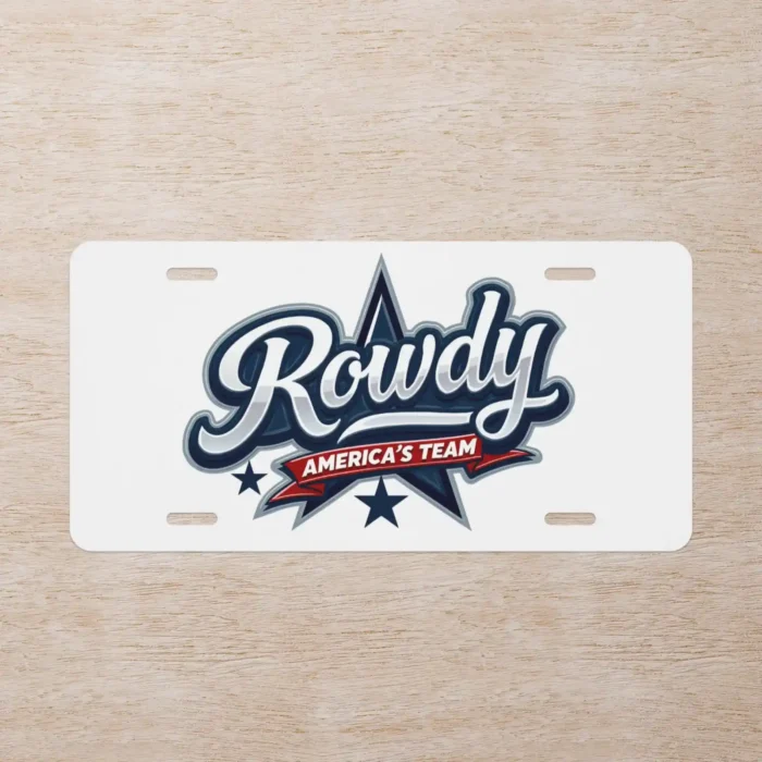 Dallas Cowboys Football Car Tag Gift Rowdy America Team Front License Plate
