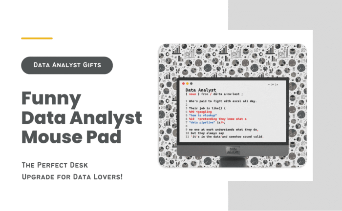 Data Analyst Mouse Pad – Funny Gift for Data Scientists & Excel Enthusiasts