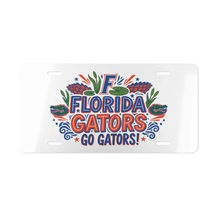 Florida Gators License Plate GO GATORS! Aluminum Vanity Tag for Cars & Fans