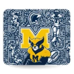 Michigan Wolverines Football Mouse Pad – 9″ x 7.5″, Non‑Slip Rubber Base