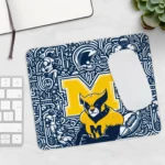 Michigan Wolverines Football Mouse Pad – 9″ x 7.5″, Non‑Slip Rubber Base