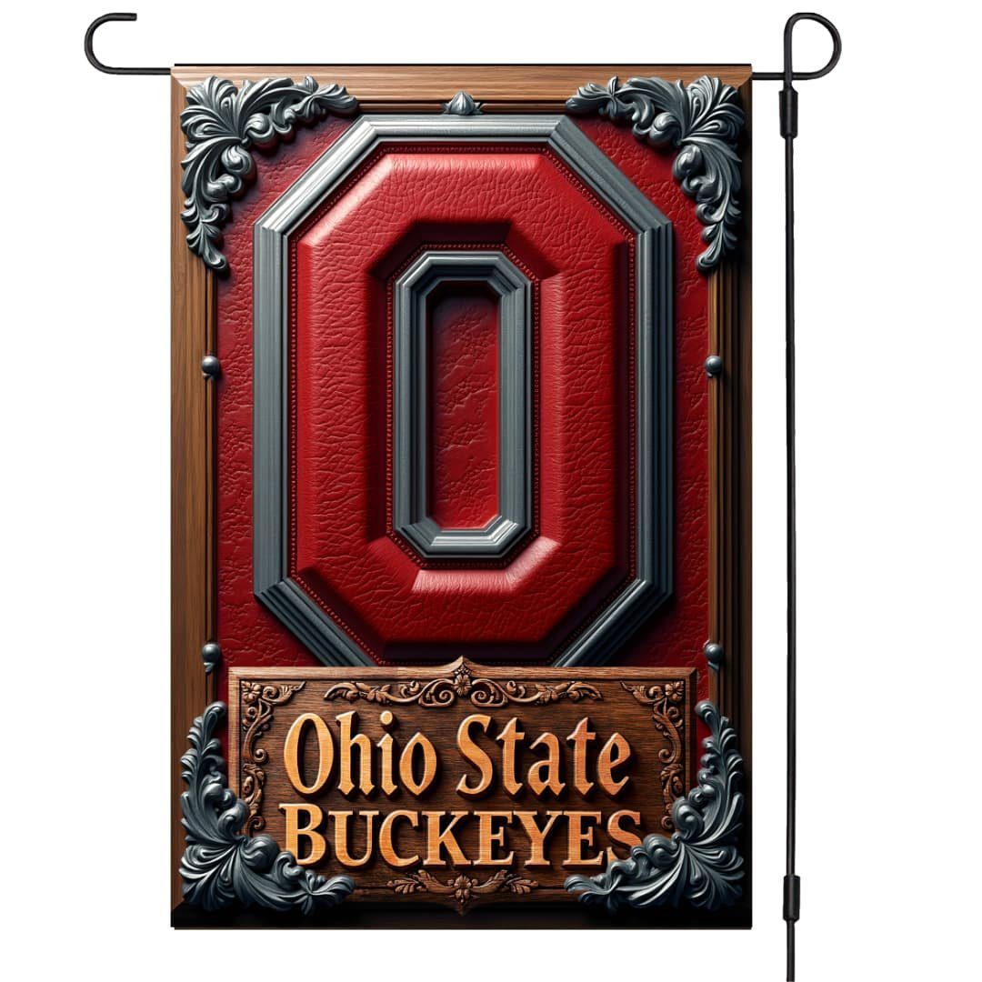 Ohio State Buckeyes Garden Flag – 12"x18" Double-Sided Outdoor Banner