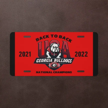 Georgia Bulldogs Front License Plate | Red UGA Vanity Car Tag 6"x12" | NCAA Fan