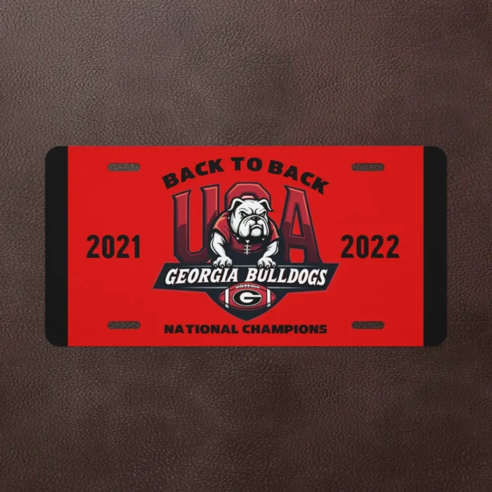 Georgia Bulldogs Front License Plate | Red UGA Vanity Car Tag 6"x12" | NCAA Fan