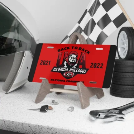 Georgia Bulldogs Front License Plate | Red UGA Vanity Car Tag 6"x12" | NCAA Fan