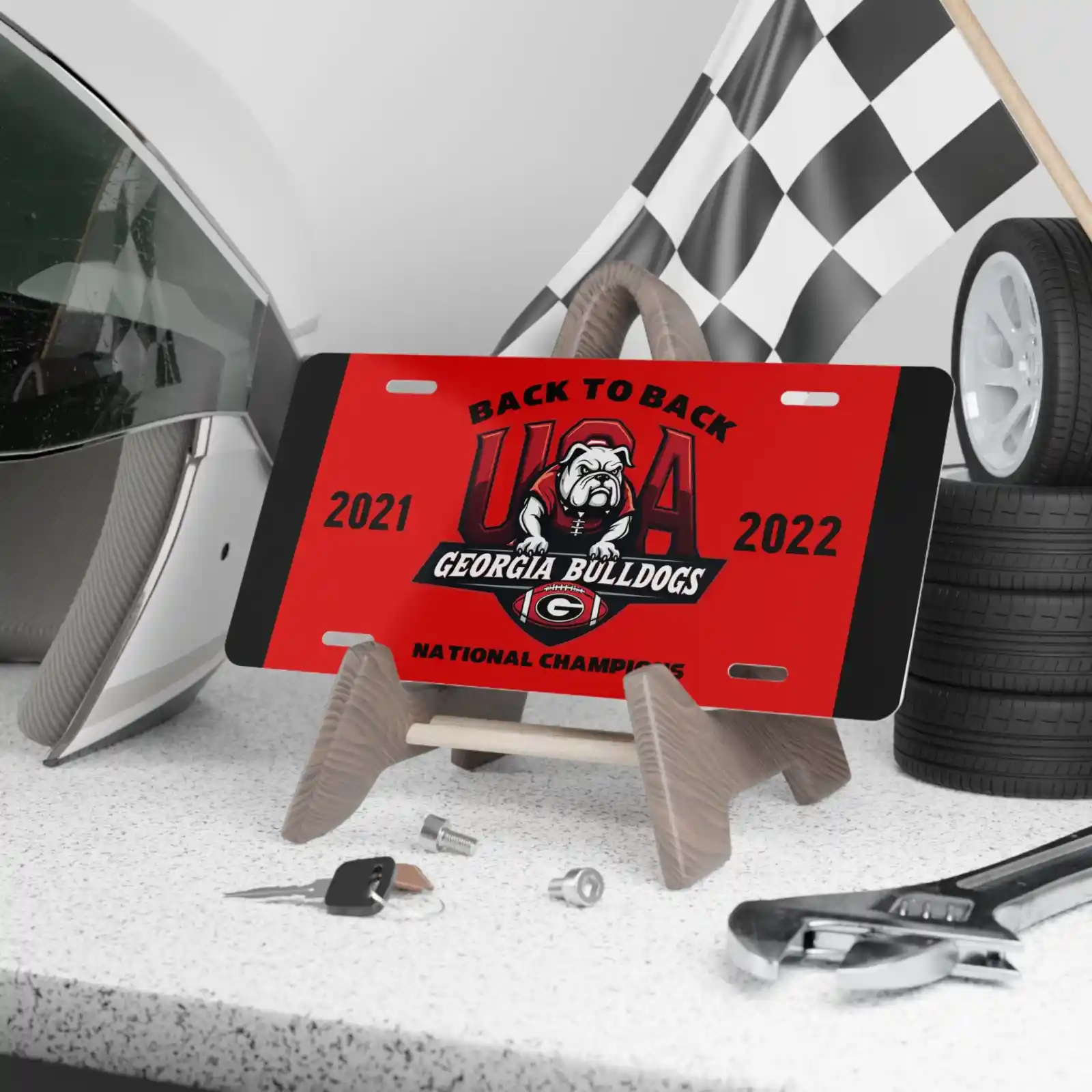 Georgia Bulldogs Front License Plate | Red UGA Vanity Car Tag 6"x12" | NCAA Fan Georgia Bulldogs Front License Plate | Red UGA Vanity Car Tag 6"x12" | NCAA Fan